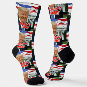 Chaussette Accueil de papa Le président Donald Trump 2024 Vic