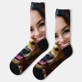 Chaussette Add Golden Retriever Photo Personalize