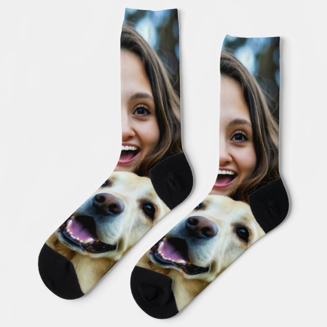 Chaussette Add Labrador Retriever Photo Personalize (Gauche)