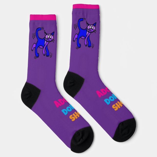 Chaussette Adopt Don’t Shop - Cats Crew Socks (Droite)