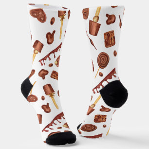 Chaussette adorateurs de chocolat carrelé
