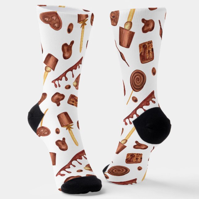 Chaussette adorateurs de chocolat carrelé (Angulaire)