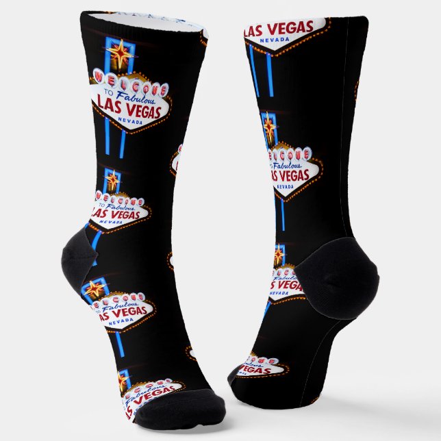Chaussette Affiche de bienvenue Las Vegas (Angulaire)