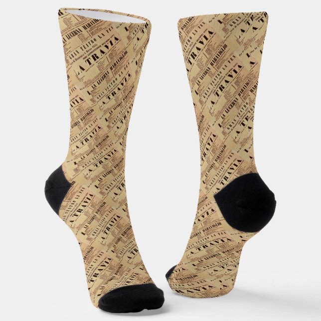 Chaussette Affiche de la première mondiale de La Traviata (18 (Angulaire)