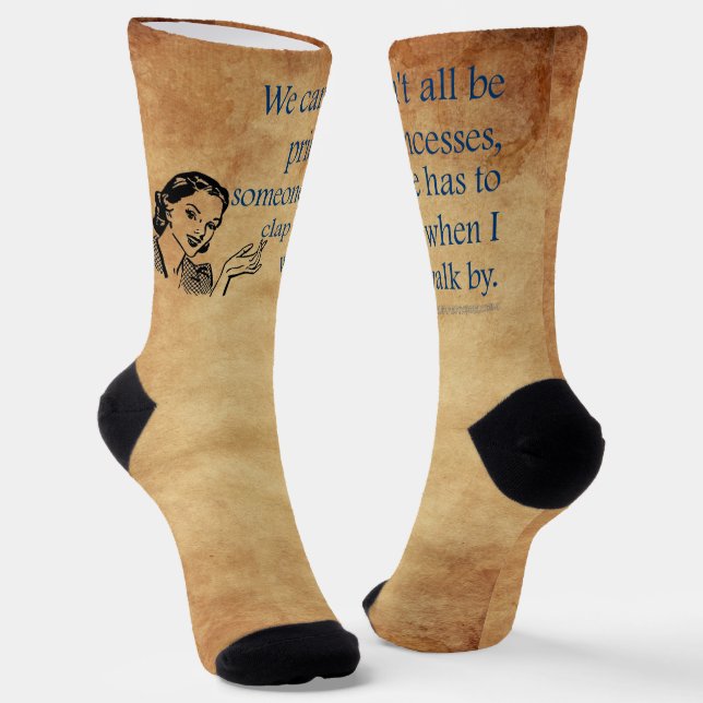 Chaussette Affiche rétro vintage des princesses de SlipperyJo (Angulaire)