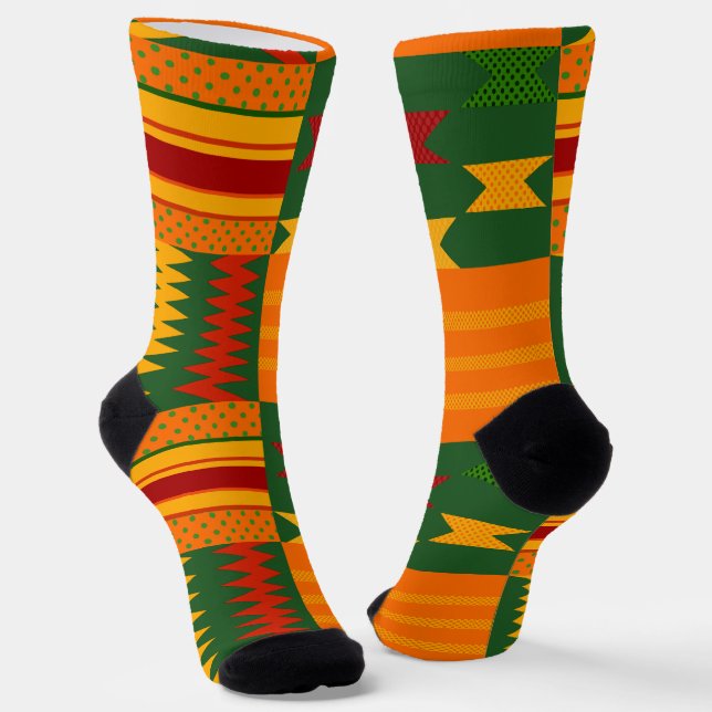 Chaussette Afro Pop Colourful Kente Socks (Angulaire)