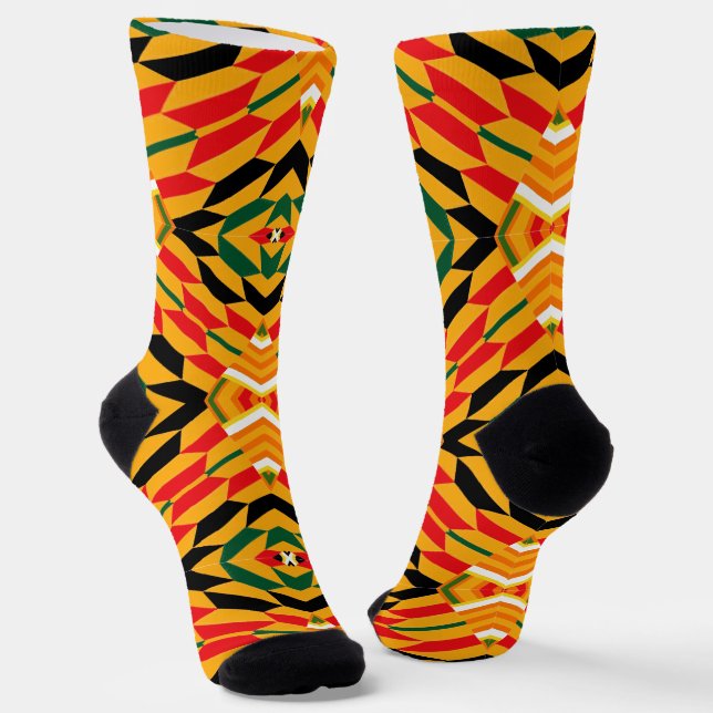 Chaussette Afro Pop Le Caire Impression Kente (Angulaire)