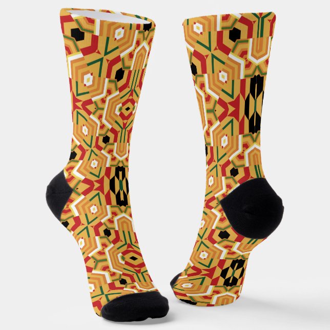 Chaussette Afro Pop Moderne Kente (Angulaire)