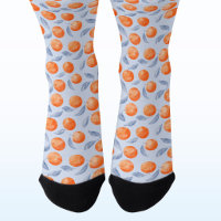 Agrumes oranges à l'aquarelle Méditerranée Bleu pâ