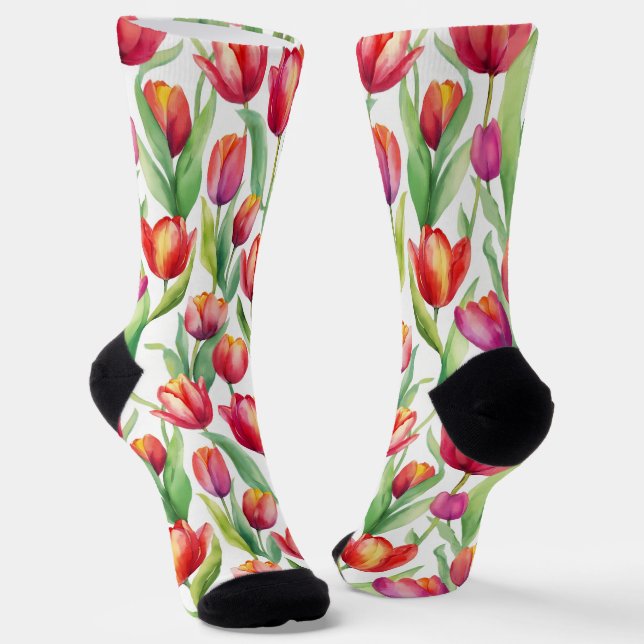 Chaussette Aimez les TULIPS (Angulaire)