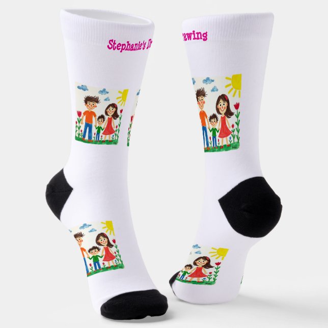 Chaussette Ajouter l'oeuvre de votre enfant à cette oeuvre (Angulaire)