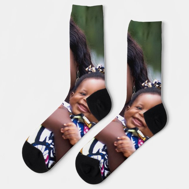 Chaussette Ajouter une photo de bébé Personnaliser (Gauche)