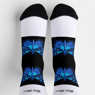 Chaussette Ajouter Votre Texte Beau Papillon Imprimé Hommes F