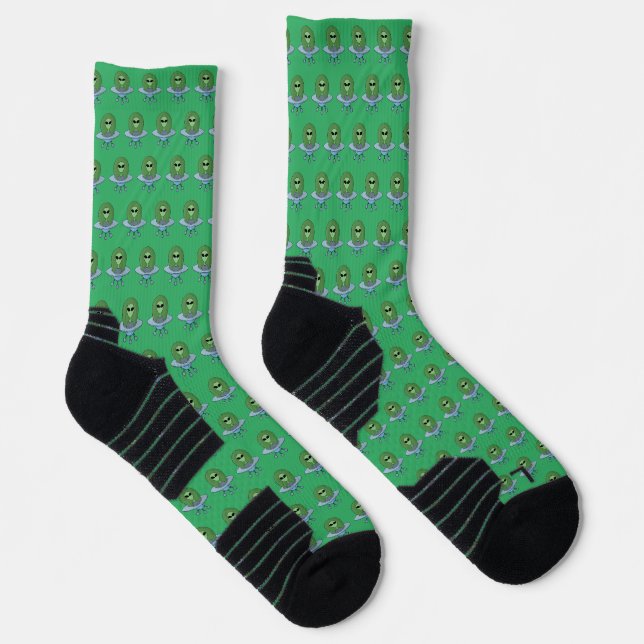 Chaussette Alien dans son petit vaisseau spatial (Droite)
