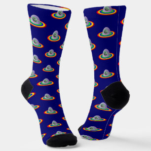 Chaussette Alien Ridicule et vaisseau spatial