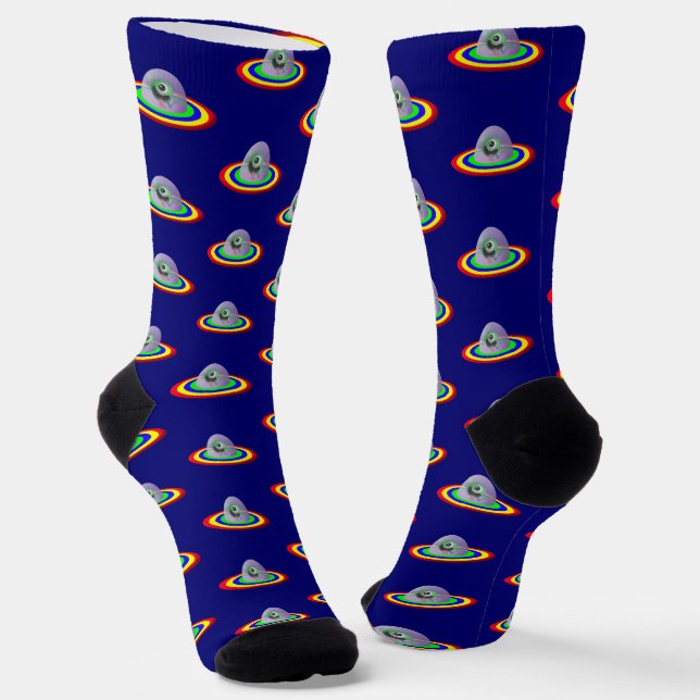 Chaussette Alien Ridicule et vaisseau spatial (Angulaire)
