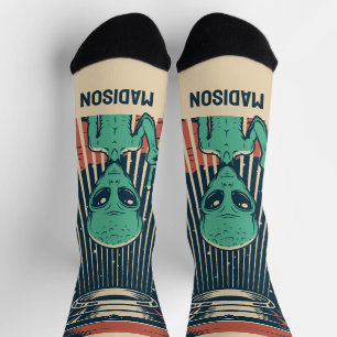 Chaussette Alien UFO de nom personnalisé