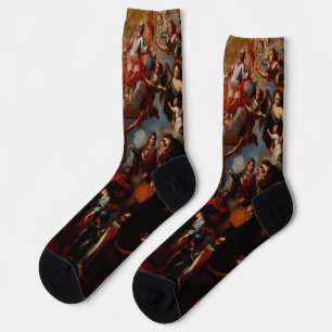 Chaussette Allégorie de la Crucifixion avec les saints jésuit