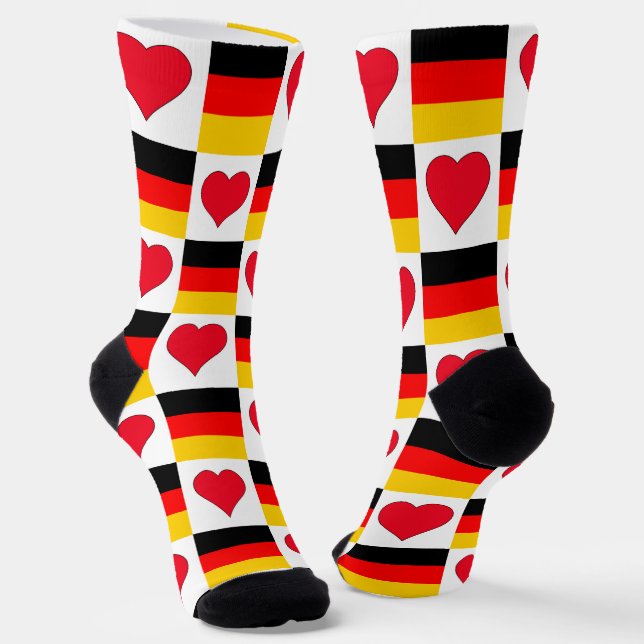 Chaussette Allemagne Drapeau Coeur Motif Fun German Pride (Angulaire)