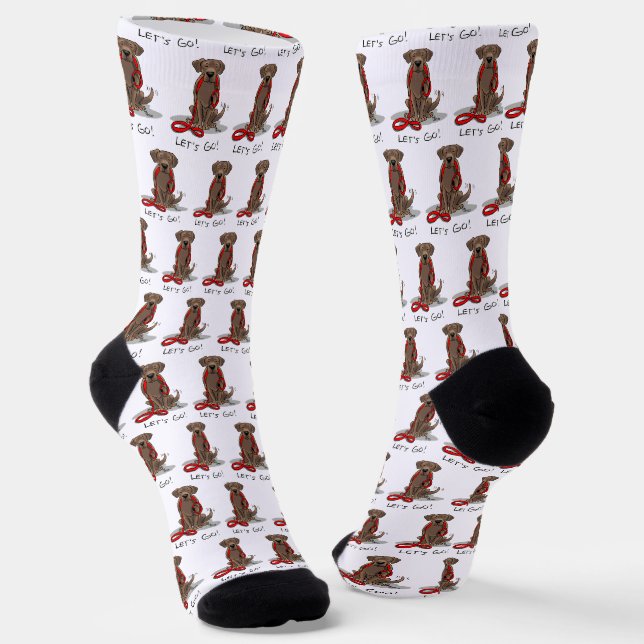 Chaussette Allons-y ! Laboratoire de chocolat Labrador Retrie (Angulaire)
