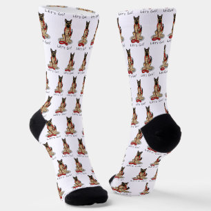 Chaussette Allons-y ! Promenons le Berger Allemand (noir et f