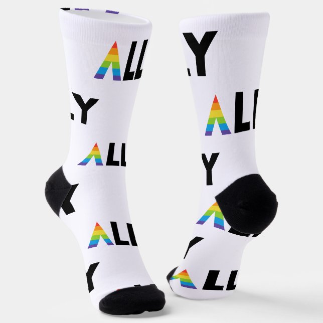 Chaussette Ally droit LGBTQ Rainbow LGBT (Angulaire)
