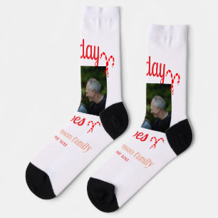 Chaussette ambiance de vacances nom de famille rouge photo de