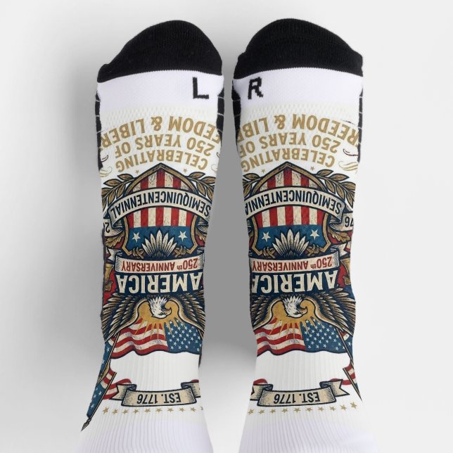 Chaussette America 250th Anniversary Patriotic 1776 Freedom  (Haut)