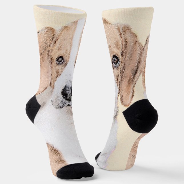 Chaussette American Foxhound Painting - Joli art original chi (Angulaire)
