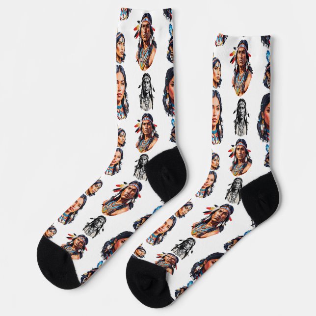 Chaussette Amérindiens Amérindiens Conception Motif (Gauche)
