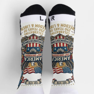 Chaussette Amérique 250e anniversaire patriotique 1776 Libert