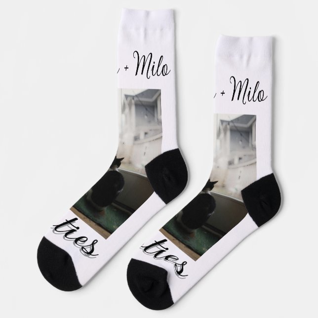 Chaussette Amis animaux meilleures copines ajoutez nom photo  (Gauche)
