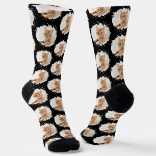 Chaussette Amoureux de les chats amusants Motif photo personn