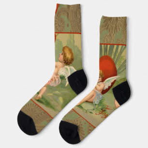Chaussette Amours de Cupidons Antiques de la Saint-Valentin