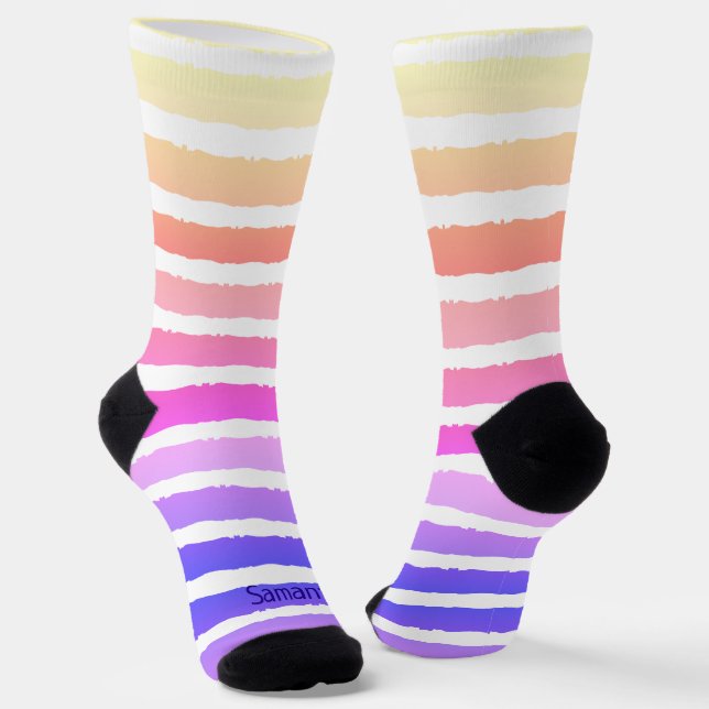 Chaussette Amusant Pastel Stripe Design (Angulaire)