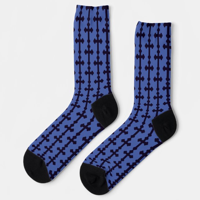 Chaussette Ancienne croix chrétienne violette (Gauche)