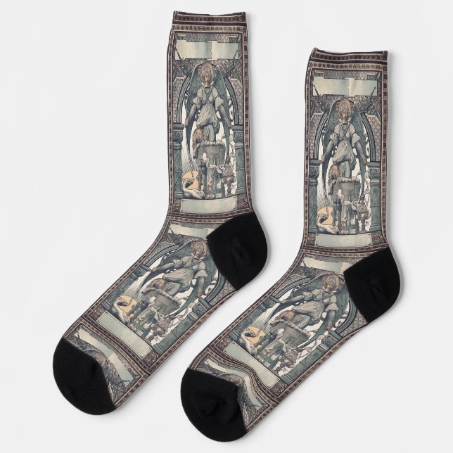 Chaussette Anges gardiens avec l'enfant Jésus (Gauche)