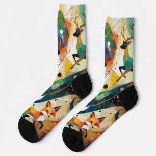 Chaussette Animal Abstrait
