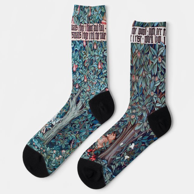 Chaussette Animaux dans la forêt, William Morris (Gauche)