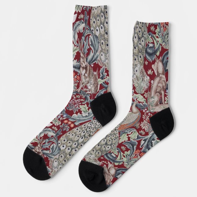 Chaussette Animaux de la forêt, William Morris (Gauche)