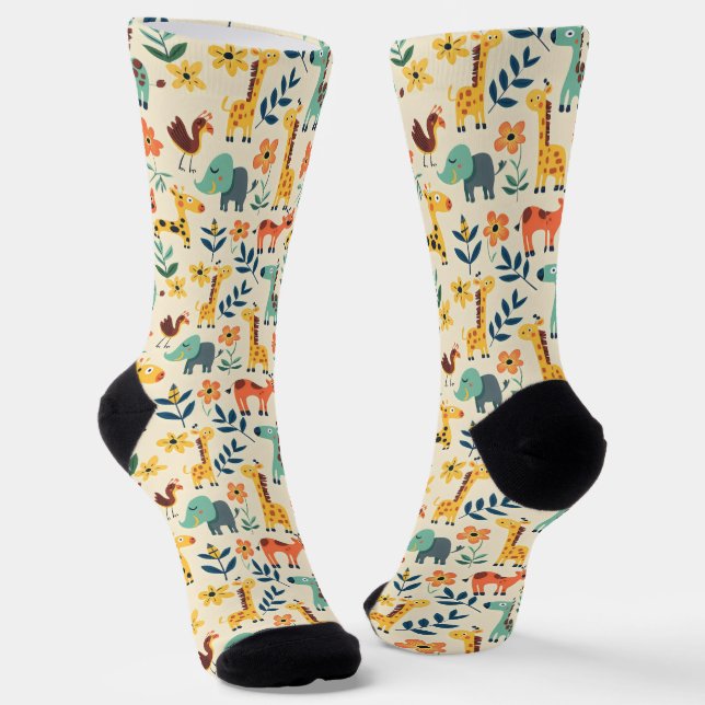 Chaussette Animaux fous Motif coloré (Angulaire)