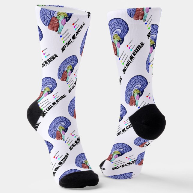 Chaussette Appelez-Moi Cérébral Cerveau Humour (Angulaire)