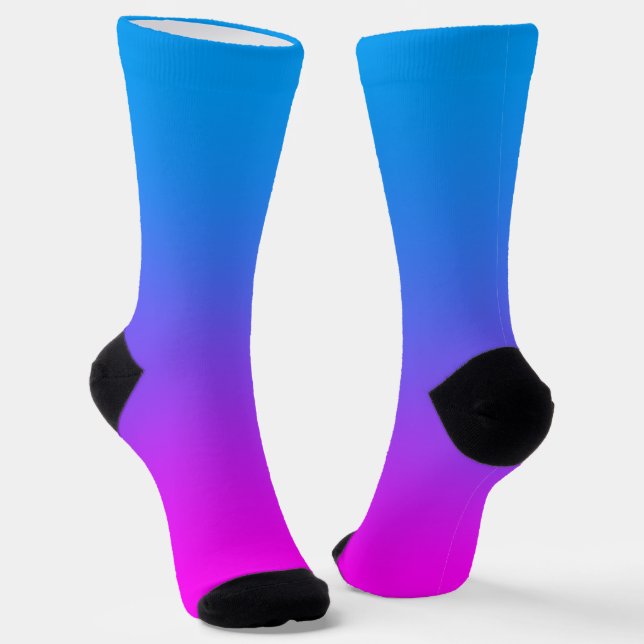 Chaussette Aqua Blue et ombre Hot Pink (Angulaire)