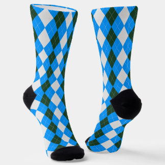 Chaussette AQUA BLUE & RACING GREEN Jacquard Chaussettes Moti