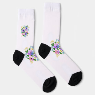 Chaussette Aquarelle colorée Floral