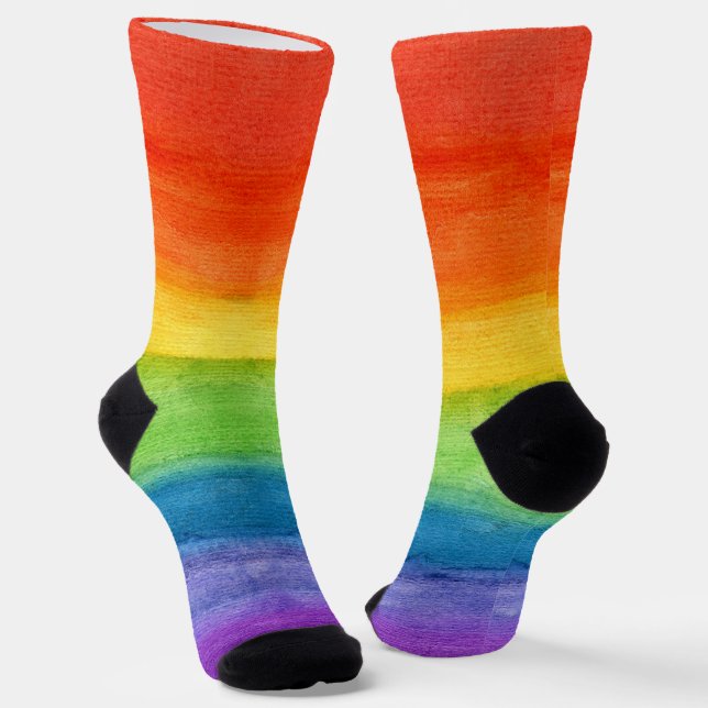 Chaussette Aquarelle Couleurs Vives Mignonnes (Angulaire)