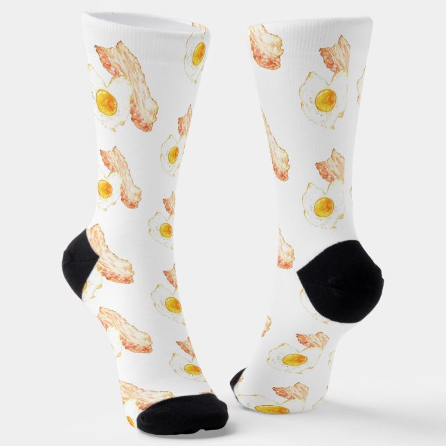 Chaussette Aquarelle Lover pour le petit-déjeuner de bacon et (Angulaire)