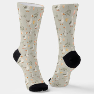 Chaussette Aquarelle mignonne Oie blanche