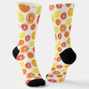 Chaussette Aquarelle Motif de fruits d'agrumes