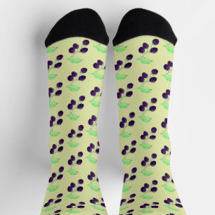 Chaussette Aquarelle Mûre Noire Botanique